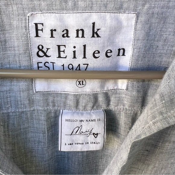 FRANK & EILEEN LIGHTWEIGHT ITALIAN LINEN MARY SHIRT DRESS SIZE XL LIGHT GRAY - Picture 4 of 10